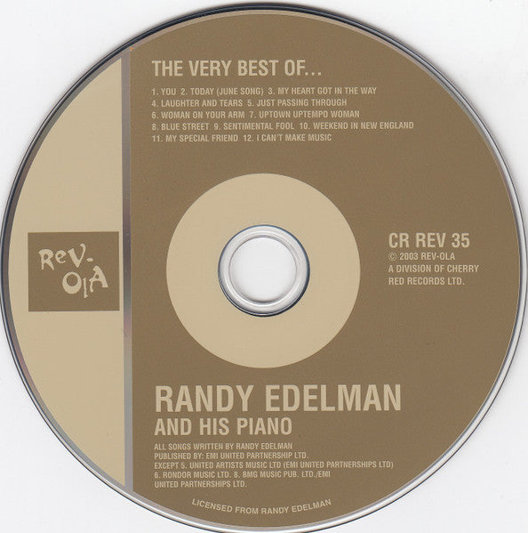 Randy Edelman - and his Piano ~ Very Best of (Rare UK 2003 CD) Mint