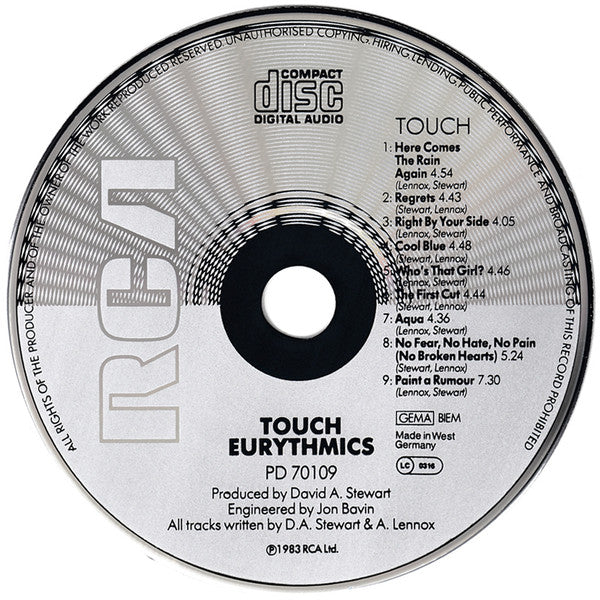 Eurythmics - Touch (Early 1984 RCA CD) VG+