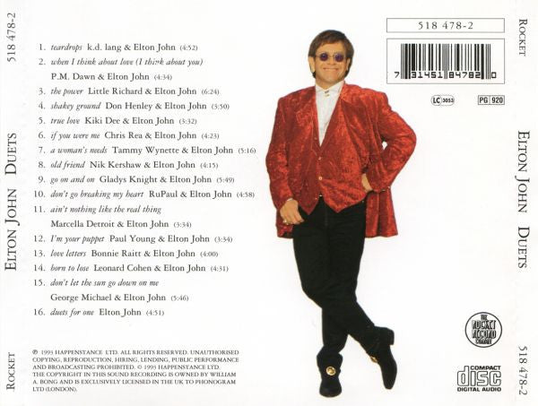 Elton John - Duets (1993 CD) NM