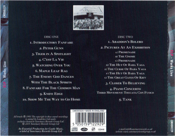 Emerson Lake & Palmer - Works Live (2001 DCD) NM