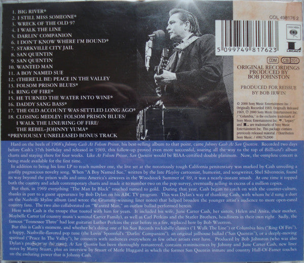 Johnny Cash - At San Quentin (Unedited & Expanded CD) NM