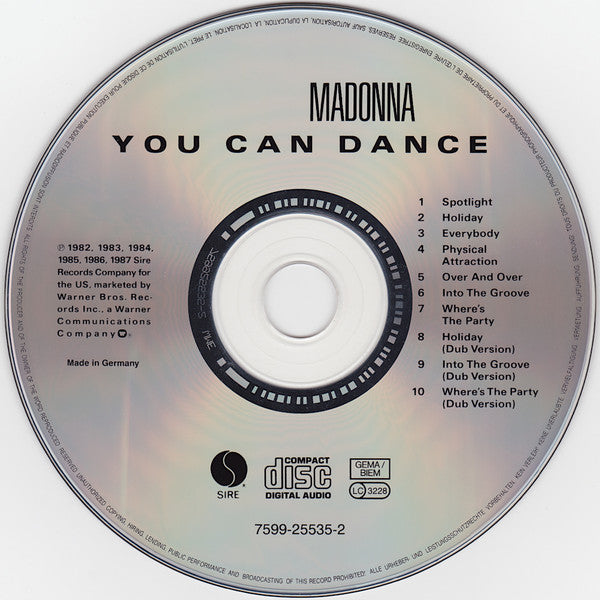 Madonna - You Can Dance (1987 CD) VG+/VG+