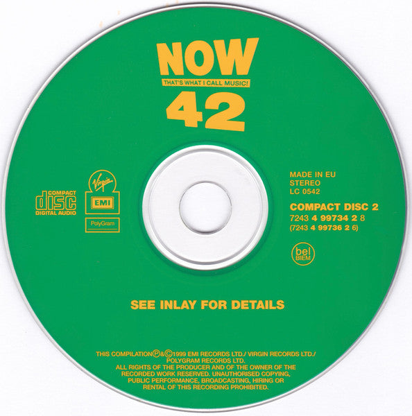 Various - Now Thats What I Call Music 42 (1999 DCD) Mint