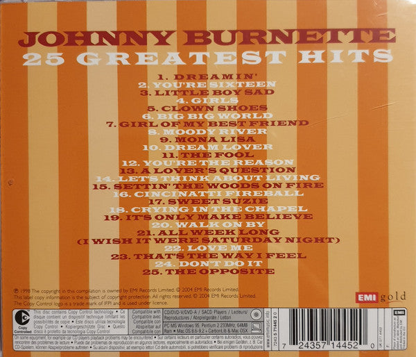 Johnny Burnette - 25 Greatest Hits (2004 EMI CD) Mint