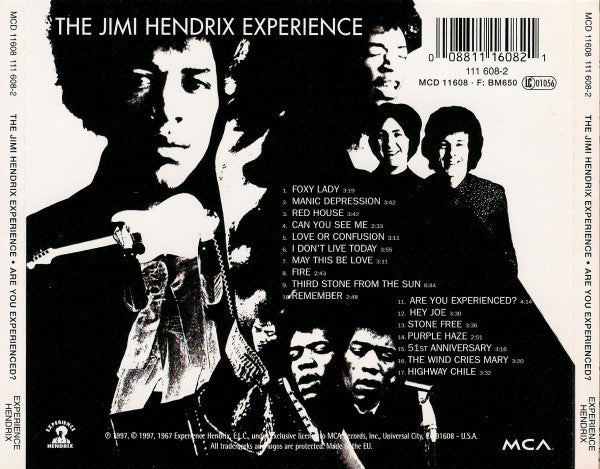 Jimi Hendrix Experience - Are You Experienced (1997 CD) VG+