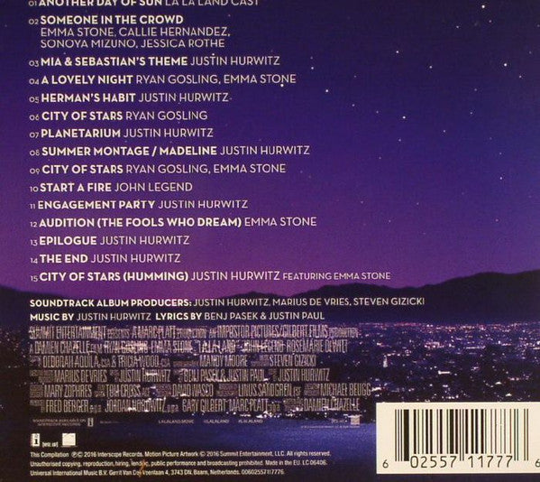 Justin Hurwitz - La La Land (2016 Soundtrack O.S.T CD) NM