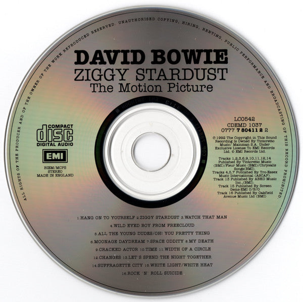 David Bowie - Ziggy Stardust ~ The Motion picture (1992 UK O.S.T CD) VG+