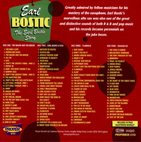 Earl Bostic - The Earl Bostic Story (2006 4 x CD Box Set) NM