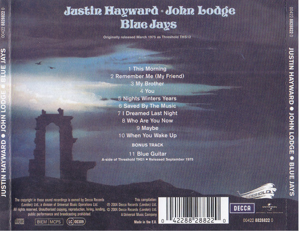 Justin Hayward / John Lodge - Blue Jays (2004 CD) Mint