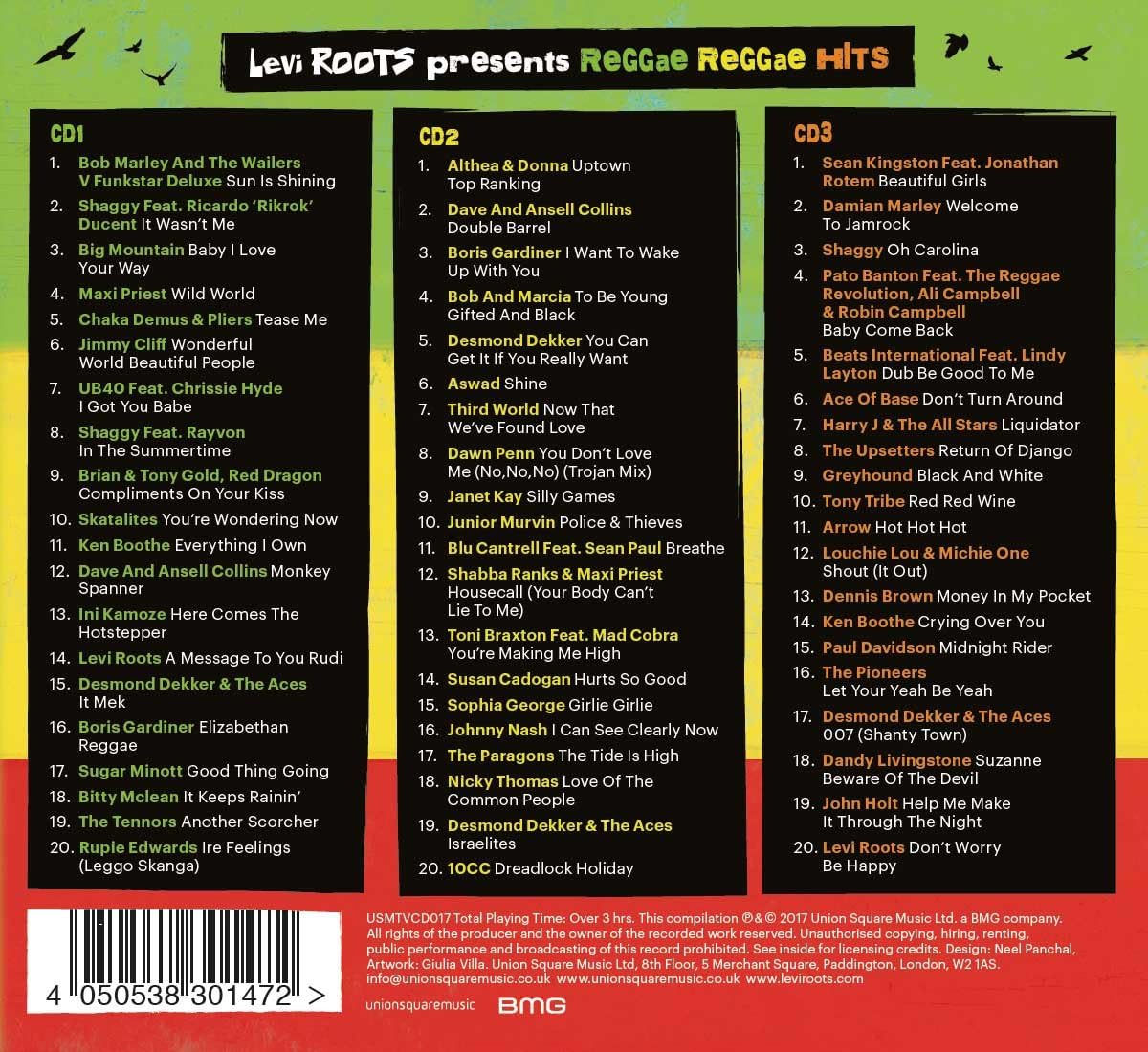 Various - Levi Roots presents Reggae Reggae Hits (3 CD Set 2017) Sealed