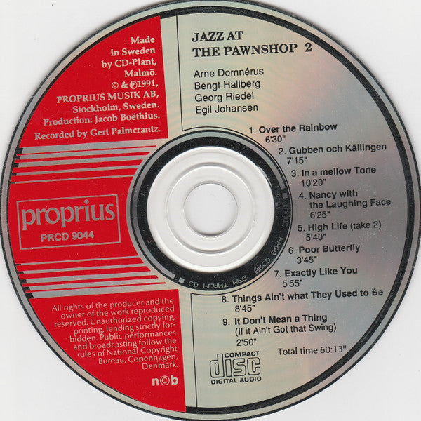 Jazz at the Pawnshop 2 (Sweeden Jazz CD) Mint