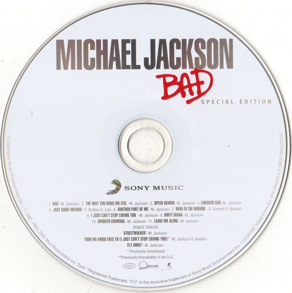 Michael Jackson - Bad (Special Edition CD) VG+