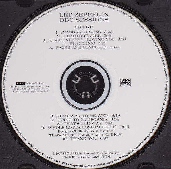 Led Zeppelin - BBC Sessions (1997 Double Live CD) Mint