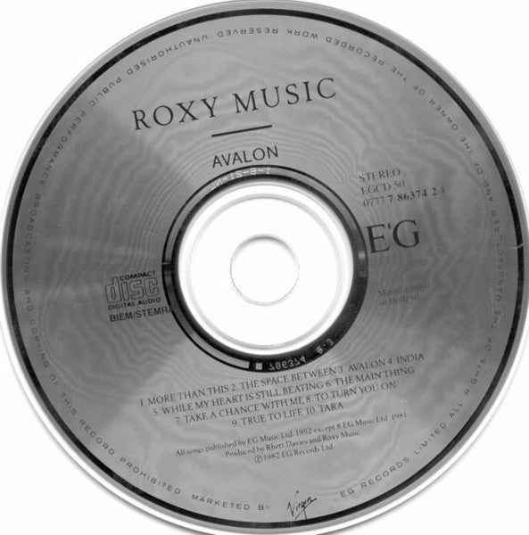 Roxy Music - Avalon (EGCD 50 CD Album) Mint