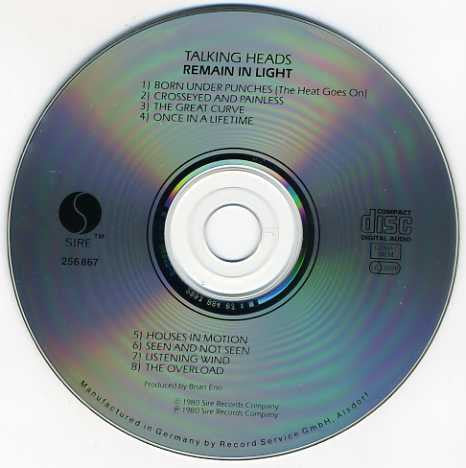 Talking Heads - Remain in Light (Early CD Album) Mint