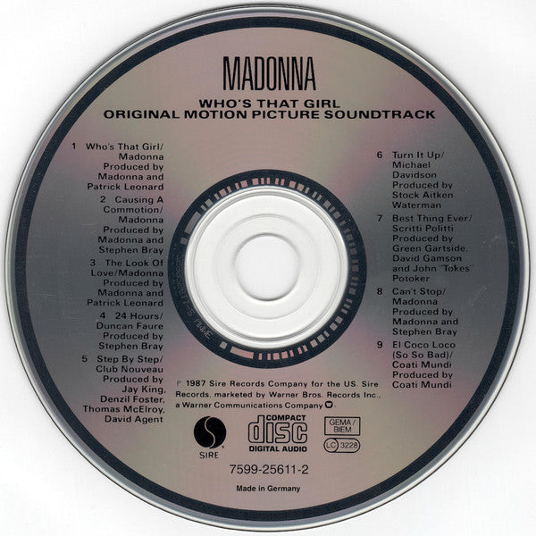 Madonna - Who's That Girl O.S.T (Soundtrack CD) VG+