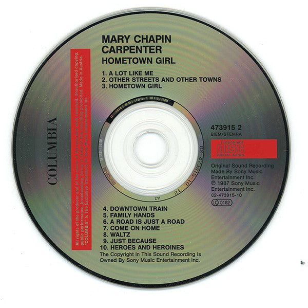 Mary Chapin Carpenter - Hometown Girl (1997 CD Album) NM