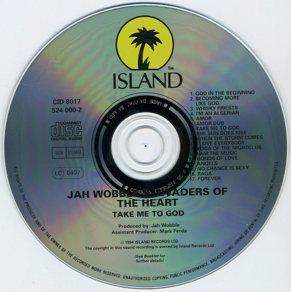 Jah Wobble - Take me to God (1994 CD Album) NM – Music-CD