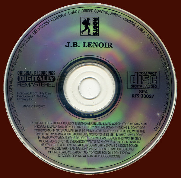 J.B Lenoir - Self Titled (1990 Belgium CD Album) NM