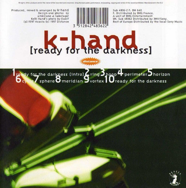 K-Hand - Ready for the Darkness (1997 Techno CD) Mint